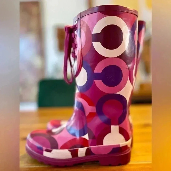 Coach Shoes - COACH Periwinkle Tall Rain Boots, Galoshes, Women’s 8B
